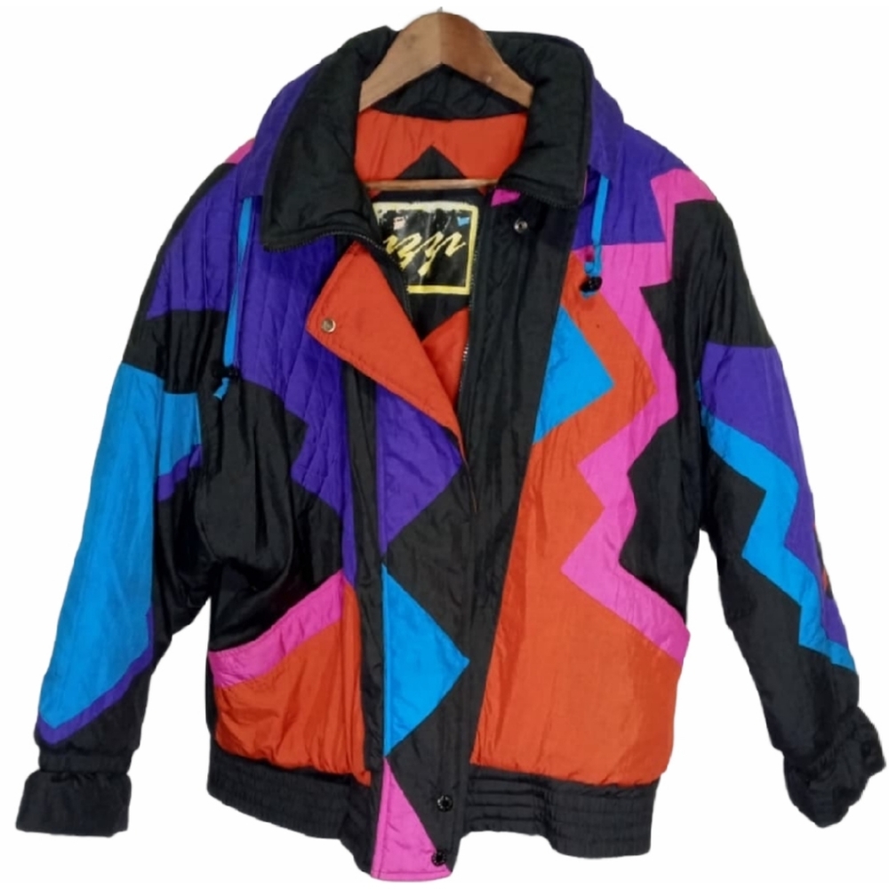 Vintage IZZI colorful ski bomber Jacket
